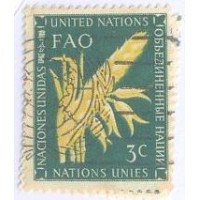 ONU NEW YORK - 1954 - USADO - ORGANIZAÇÃO P/ ALIMENTAÇÃO E AGRICULTURA - SÉRIE 2 SELOS - Y 23/24