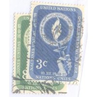 ONU NEW YORK - 1955 - USADO - DIA DOS DIREITOS HUMANOS - SÉRIE 2 SELOS - Y 38/39