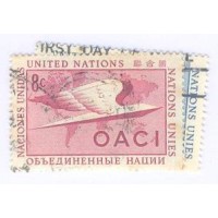 ONU NEW YORK - 1955 - USADO - ORGANIZAÇÃO AVIAÇÃO CIVIL - 2 SELOS - Y 31/32
