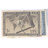 ONU NEW YORK - 1953 - USADO - UNIÃO POSTAL UNIVERSAL - SÉRIE 2 SELOS - Y 17/18 