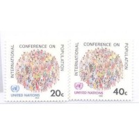ONU NEW YORK - 1984 - MINT - CONFERÊNCIA SOBRE POPULAÇÃO - SÉRIE 2 SELOS - Y 408/09 