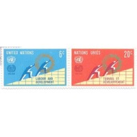 ONU NEW YORK - 1969 - MINT - TRABALHO E DESENVOLVIMENTO - SÉRIE 2 SELOS - Y 193/194