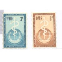 ONU NEW YORK - 1956 - MINT - ORGANIZAÇÃO MUNDIAL DA SAÚDE - SÉRIE 2 SELOS - Y 42/43