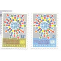ONU NEW YORK - 1966 - MINT - FEDERAÇÃO MUNDIAL PARA ASSOCIAÇÃO ONU - SÉRIE 2 SELOS - Y 148/49