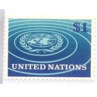 ONU NEW YORK - 1966 - MINT - SELO REGULAR - EMBLEMA DA ONU $1 - Y 150 