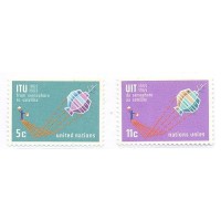 ONU NEW YORK - 1968 - MINT - CENTENÁRIO UNIÃO INTERNACIONAL DE TELECOMUNICAÇÕES - SÉRIE 2 SELOS - Y 137/38