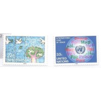 ONU NEW YORK - 1986 - MINT - ANO INTERNACIONAL DA PAZ - SÉRIE 2 SELOS - Y 465/66