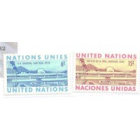 ONU NEW YORK - 1969 - MINT - EDIFÍCIO DAS NAÇÕES UNIDAS A SANTIAGO DO CHILE - SÉRIE 2 SELOS - Y 188/89