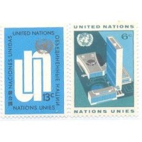 ONU NEW YORK - 1968 - MINT - 2 SELOS REGULARES - SEDE DA ONU E UNO - 2 SELOS - Y 181