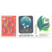 ONU NEW YORK - 1982 - NOVO - SÉRIE CORRENTE SÍMBOLOS: RESPEITO PELOS DIREITOS DO HOMEM, HONRAR A DECLARAÇÃO SOBRE OUTORGARÃO DA INDEPENDÊNCIA DOS PAÍSES COLÔNIAS - Y 0359/361