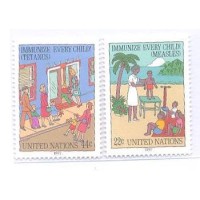 ONU NEW YORK - 1987 - MINT - VACINEM TODAS AS CRIANÇAS - SÉRIE 2 SELOS - Y 0510/11 