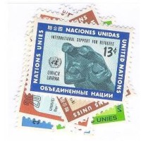 ONU NEW YORK - 1971 - MINT - AJUDA AOS REFUGIADOS, PROGRAMA ALIMENTAÇÃO, SEDE DA UPU E ANO CONTRA RACISMO - Y 209/14 