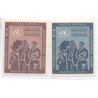ONU NEW YORK - 1953 - MINT - PROTEÇÃO DOS REFUGIADOS - SÉRIE 2 SELOS - Y 0015/16