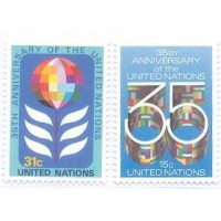 ONU NEW YORK - 1980 - MINT - 35 ANOS DAS NAÇÕES UNIDAS - SÉRIE 2 SELOS - Y 314/315