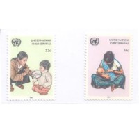 ONU NEW YORK - 1985 - MINT - SOBREVIVÊNCIA DA CRIANÇA - SÉRIE 2 SELOS - Y 456/57 