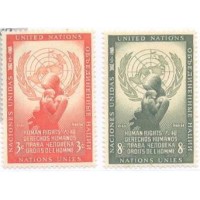 ONU NEW YORK - 1954 - MINT - DIA DOS DIREITOS DOS HOMEM - SÉRIE 2 SELOS - Y 29/30 