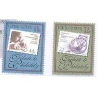 ONU NEW YORK - 1997 - MINT - HOMENAGEM A FILATELIA - SÉRIE 2 SELOS - Y 733/34