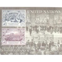 ONU NEW YORK - 1995 - MINT - 50 ANOS DA ONU - Y BL 12