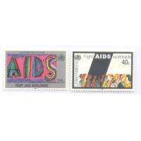ONU NEW YORK - 1990 - MINT - LUTA CONTRA A AIDS - SÉRIE 2 SELOS - Y 570/71