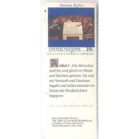 ONU NEW YORK - 1989 - MINT - DECLARAÇÃO UNIVERSAL DOS DIREIOS DO HOMEM - SÉRIE C/ 6 SELOS C/ ART 1 EM FRNCÊS, INGLÊS E ALEMÃO - Y 563/68
