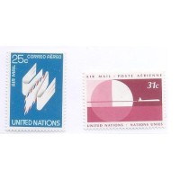 ONU NEW YORK - 1977 - MINT - SELOS REGULARES AÉREOS - SÉRIE 2 SELOS - Y A 22/23 