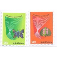 ONU NEW YORK - 1982 - MINT - CONSERVAÇÃO DA NATUREZA - SÉRIE 2 SELOS - Y 381/82 