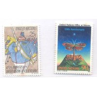 ONU NEW YORK - 1989 - MINT - 10º ANIVERSÁRIO DO CENTRO DE VIENA - SÉRIE 2 SELOS - Y 545/46 