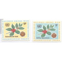 ONU NEW YORK - 1966 - MINT - ANIVERSÁRIO DO ACORDO INTERNACIONAL SOBRE O CAFÉ - SÉRIE 2 SELOS - Y 153/54