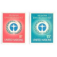 ONU NEW YORK - 1972 - MINT - CONFERENCIA DA ONU SOBRE O MEIO AMBIENTE - 2 SELOS - Y 222/23