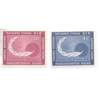 ONU NEW YORK - 1962 - MINT - COMITÊ PARA UTILIZAÇÃO PACIFICA DO ESPAÇO - SÉRIE 2 SELOS - Y 108/109