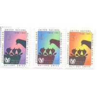 ONU NEW YORK - 1961 - MINT - 15º ANIVERSÁRIO DA UNICEF - SÉRIE 3 SELOS - Y 93/95