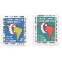 ONU NEW YORK - 1961 - MINT - COMISSÃO ECONÔMICA PARA AMÉRICA LATINA - SÉRIE 2 SELOS - Y 89/90