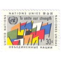 ONU NEW YORK - 1961 - MINT - BANDEIRA - UNIDOS NO NOSSO ESFORÇO - Y 88