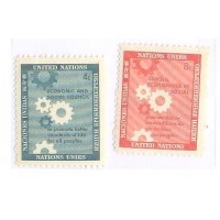 ONU NEW YORK - 1958 - MINT - CONSELHO ECONÔMICO E SOCIAL - SÉRIE 2 SELOS - Y 62/63