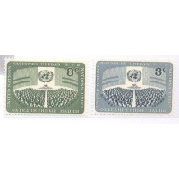 ONU NEW YORK - 1956 - MINT - DIA DAS NAÇÕES UNIDAS - SÉRIE 2 SELOS - Y 44/45
