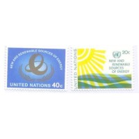 ONU NEW YORK - 1981 - MINT - CONFERÊNCIA SOBRE OS RECURSOS DE ENERGIA - NOVAS E RENOVÁVEIS - ENERGIA SOLAR - EMBLEMA DA CONFERÊNCIA - SÉRIE 2 SELOS 