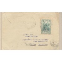 C-156 - 1940 - BICENTENÁRIO PORTO ALEGRE FRANQUIA ISOLADA 400 RÉIS - ETIQUETA RECENSEAMENTO VALENÇA P/ SÃO PAULO - 1º PORTE INTERNO - RHM R$ 350,00 (70 UFs X 5,00)