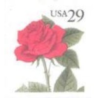 USA - 1993 - FLORA: SÉRIE CORRENTE - EMITIDA EM BOBINA - AUTO ADESIVO - 29c ROSA VERMELHA  - Y 2186