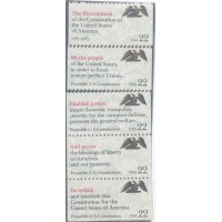 USA - 1987 - HISTÓRIA - TEXTO EXTRATO DA CONSTITUIÇÃO - SÉRIE 5 SELOS NOVOS C/ A GOMA DE QUALIDADE VARIADA - Y 1782/86 