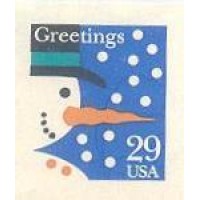 USA - 1 SELO - BONECO DE NEVE - NOVO - AUTO ADESIVO