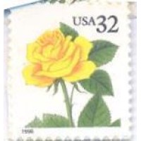USA - 1996 - NOVO - ROSA AMARELA - 1 SELO - AUTO ADESIVO