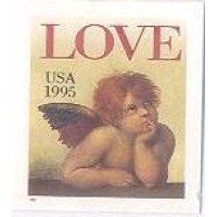 USA - 1995 - LOVE + ANJO - 1 SELO - AUTO ADESIVO - MINT 