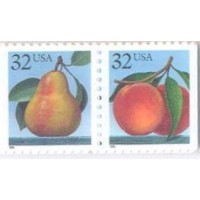 USA - 1995 - 2 SELOS DE FRUTAS - LARANJA E PERA - NOVO