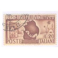 ITÁLIA - 1945 - 14º FEIRA DO LEVANTE EM BARI-CARAVELA ESTILIZADA - USADO - Y 565