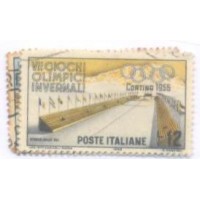 ITÁLIA - 1956 - OLIMPÍADA DE INVERSO A CORTINA DE AMPEZZO - SÉRIE 4 SELOS NOVOS C/ PONTOS DE FERRUGEM - Y 720/23 