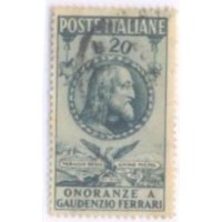 ITÁLIA - 1950 - HOMENAGEM AO PINTOR ESCULTOR E ARQUITETO GAUDENZIO FERRARI E RETRATO EM MEDALHÃO - USADO - Y 560 
