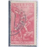 ITÁLIA - 1954 - 23º ASSEMBLÉIA GERAL DA COMISSÃO INTERNACIONAL DE POLICIA CRIMINAL - SÉRIE 2 SELOS - USADOS - MILITARISMO - Y 681/82