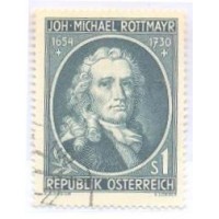 ÁUSTRIA - USADO - 1954 - TRICENTENÁRIO DO NASCIMENTO DO PINTOR ROSENBRUNN - Y 839 