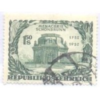 ÁUSTRIA - USADO - 1952 - BICENTENÁRIO DO PARQUE ZOOLÓGICO DE SHONBRUNN - Y 813 
