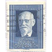 ÁUSTRIA - 1948 - USADO - 30º ANIVERSÁRIO DA REPÚBLICA - KARL RENER - SELO ÚNICO - Y 763